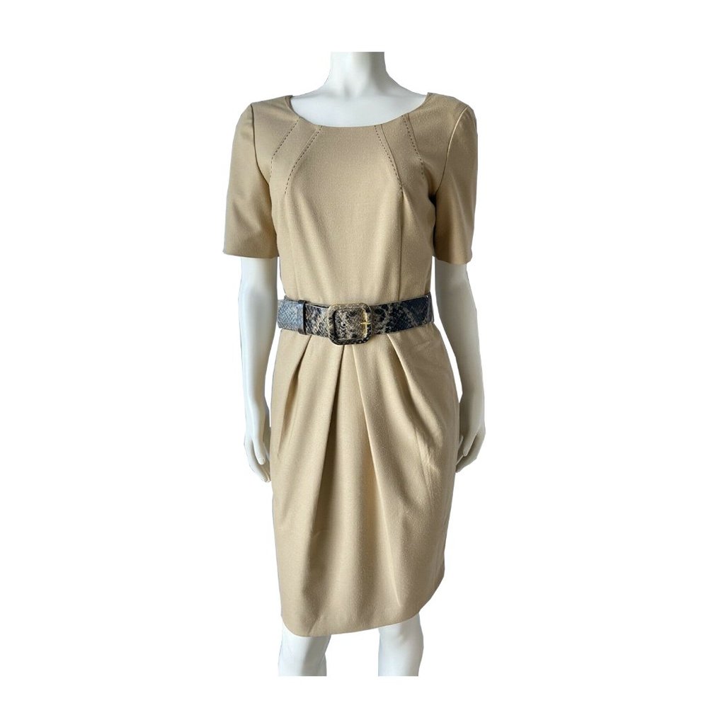 Antonio Melani Camel Business Dress with Snake Belt